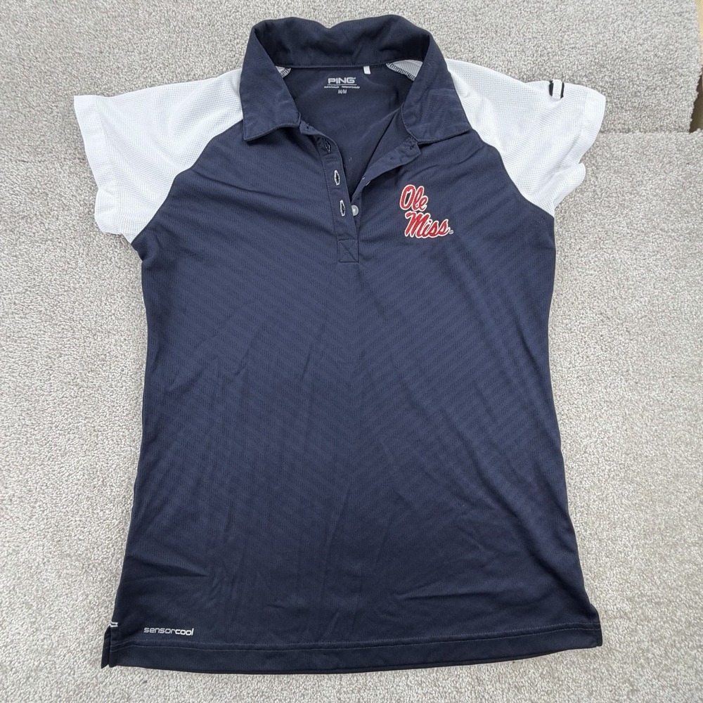 PING Women's Size Medium Ole miss Sensorcool Short Sleeve Golf‎ Polo